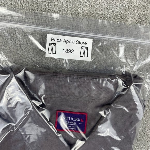 UNTUCKit Sangiovese Shirt Mens Size X-Large Gray Relaxed Fit Wrinkle Free Button - Picture 11 of 11